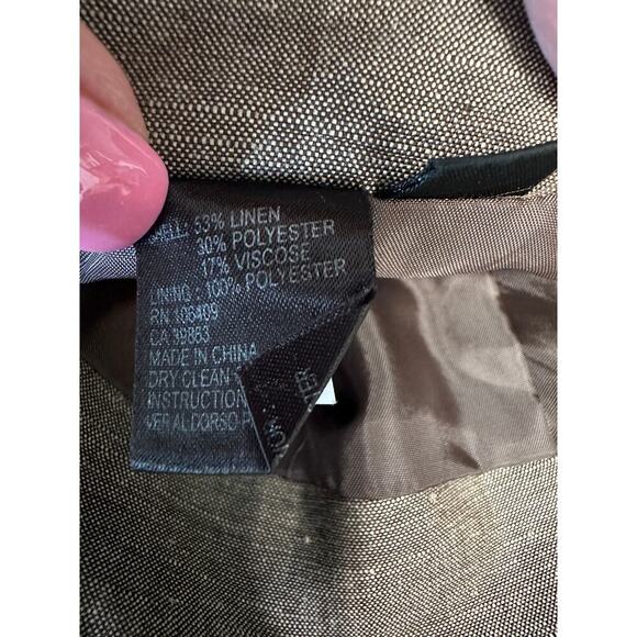 Tahari Linen Blend Skirt Suit Set Short Sleeve Belted Blazer & Flared Skirt Sz 6 - Picture 14 of 15